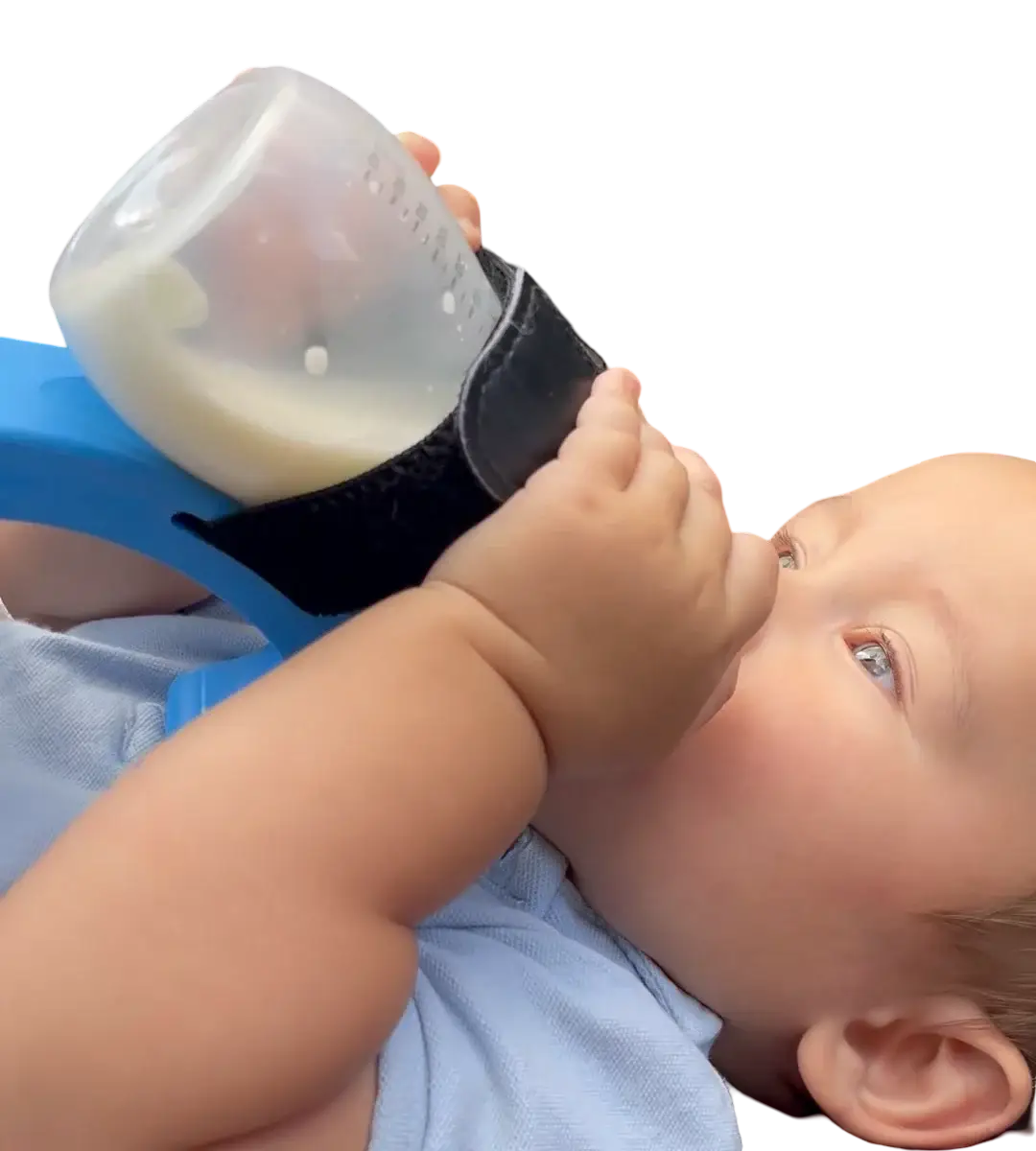 BO Buddy blue with bottle, BO drinking